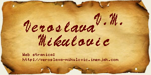 Veroslava Mikulović vizit kartica